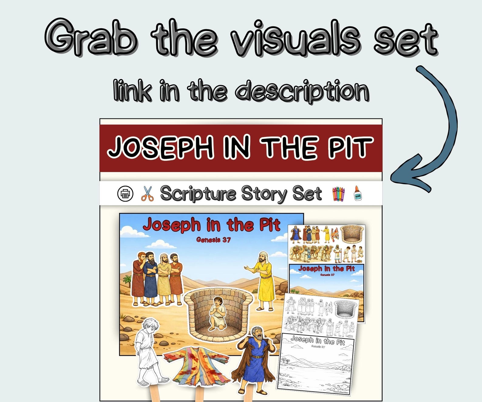 Joseph in the Pit - Printable 3D Craft - Genesis 37 -joseph's Brothers ...
