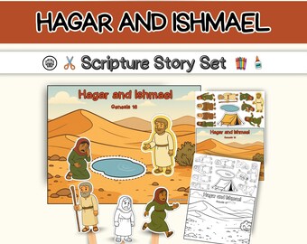 Hagar och Ismael - Bibelberättelser, arbetsblad och pyssel för Första Moseboken 16