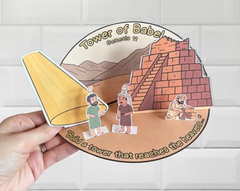 Babels torn - Utskrivbart 3D-pyssel - Första Moseboken 11