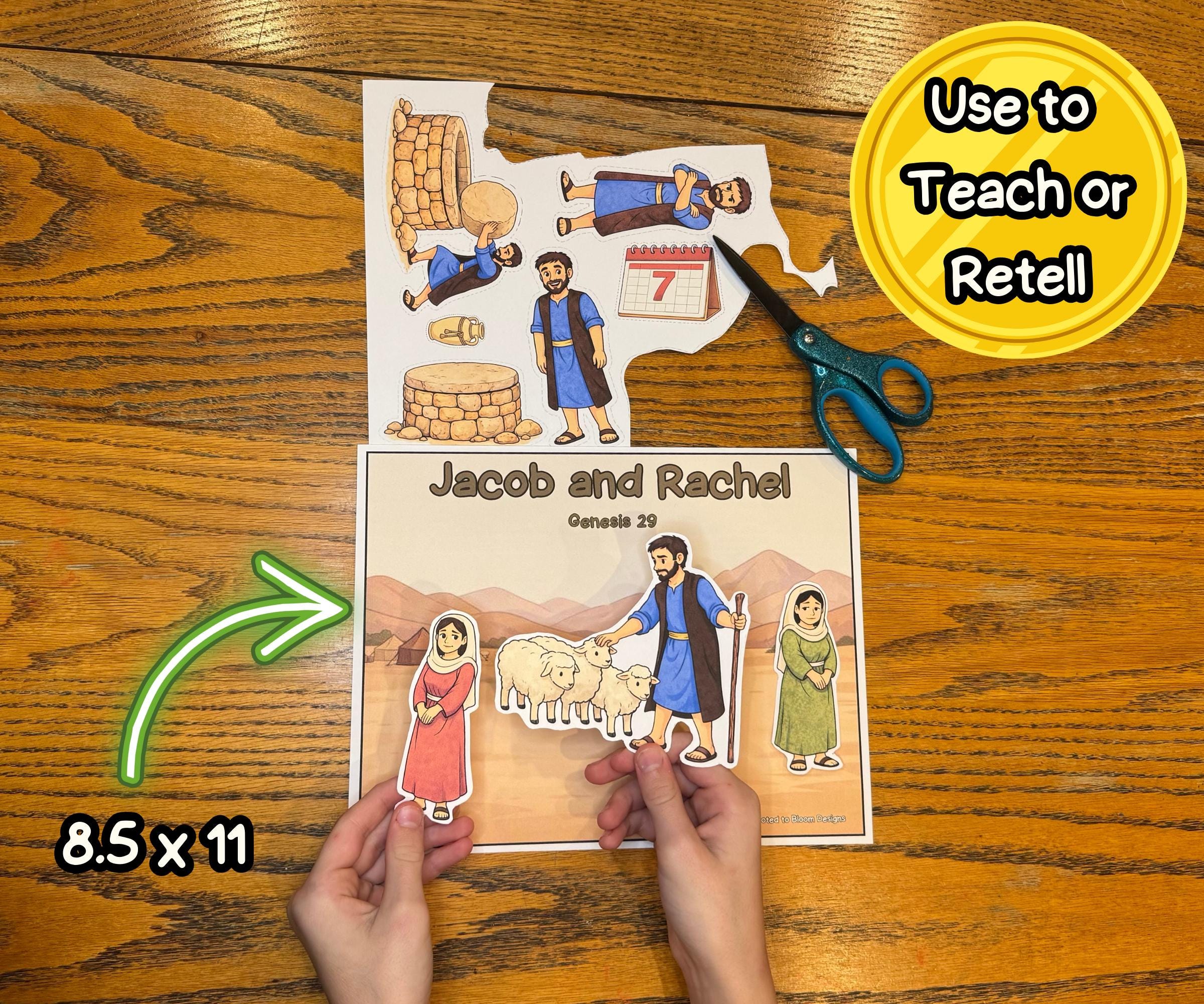 Jacob and Rachel- Bible Story Visuals, Worksheets, and Crafts for ...