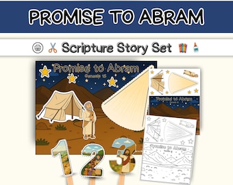 Guds 3 löften till Abram - Bibelberättelser, bildmaterial, arbetsblad och pyssel för Första Moseboken 15