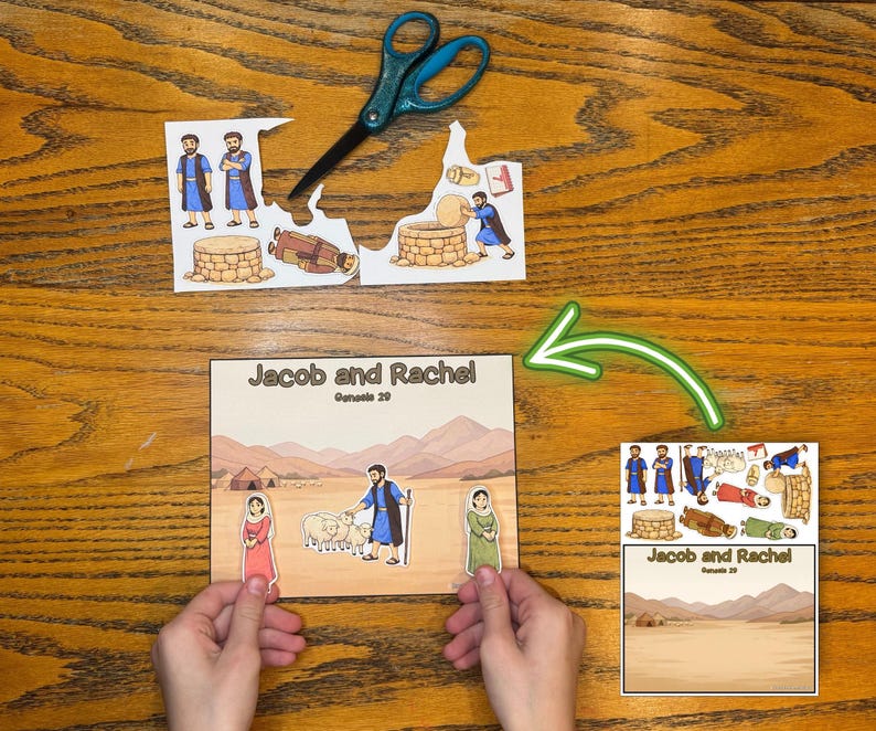 Jacob Chooses Rachel Craft- Jacob Works 7 Years Bible Activity, Sunday ...