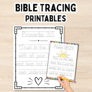 Bible Verse Tracing Printable Pages Handwriting Practice Sheets Homeschool Tracing Morning Basket Worksheets Kids Scripture Printable Bundle
