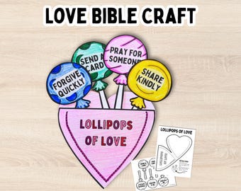 Kids Activity for Love Fruit of the Spirit Craft Ideas Galatians 5 Faith Based Christian Kids Church Bible Printable Homeschool Activity PDF