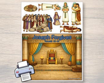 Joseph Forgives His Brothers Printable Craft- Joseph Bible Activity, Sunday School Lesson, Genesis Craft for Kids, Christian Homeschool