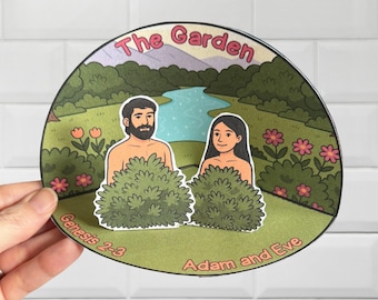 Adam och Eva - Utskrivbart 3D-pyssel - Första Moseboken 2-3