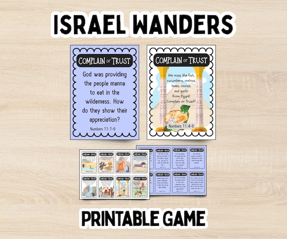 Printable Bible Game Moses Leads Israelites Wandering in the Wilderness Homeschool Activity Sunday School Moses Lesson Faith Based Kids PDF