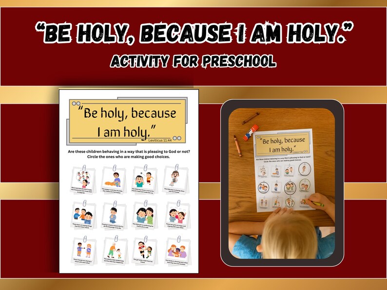 Being Holy- Activities for Preschoolers- Leviticus for Kids - Etsy