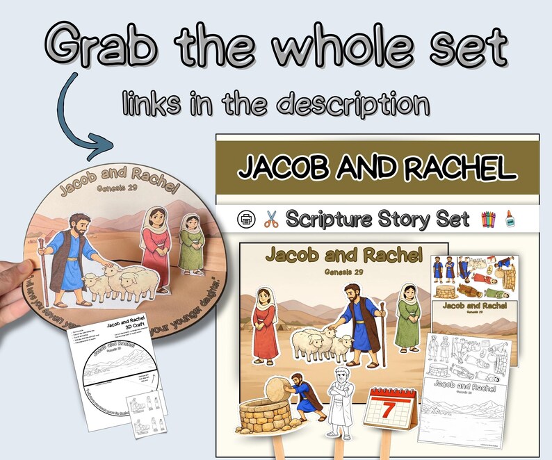Rachel Craft Jacob Chooses Rachel Craft- Jacob Works 7 Years Bible Activity, Sunday ...