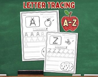 Handwriting Letter Practice Tracing Activity for Kids Writing Practice Worksheets for Kindergarten Trace Alphabet Preschool Letter Formation