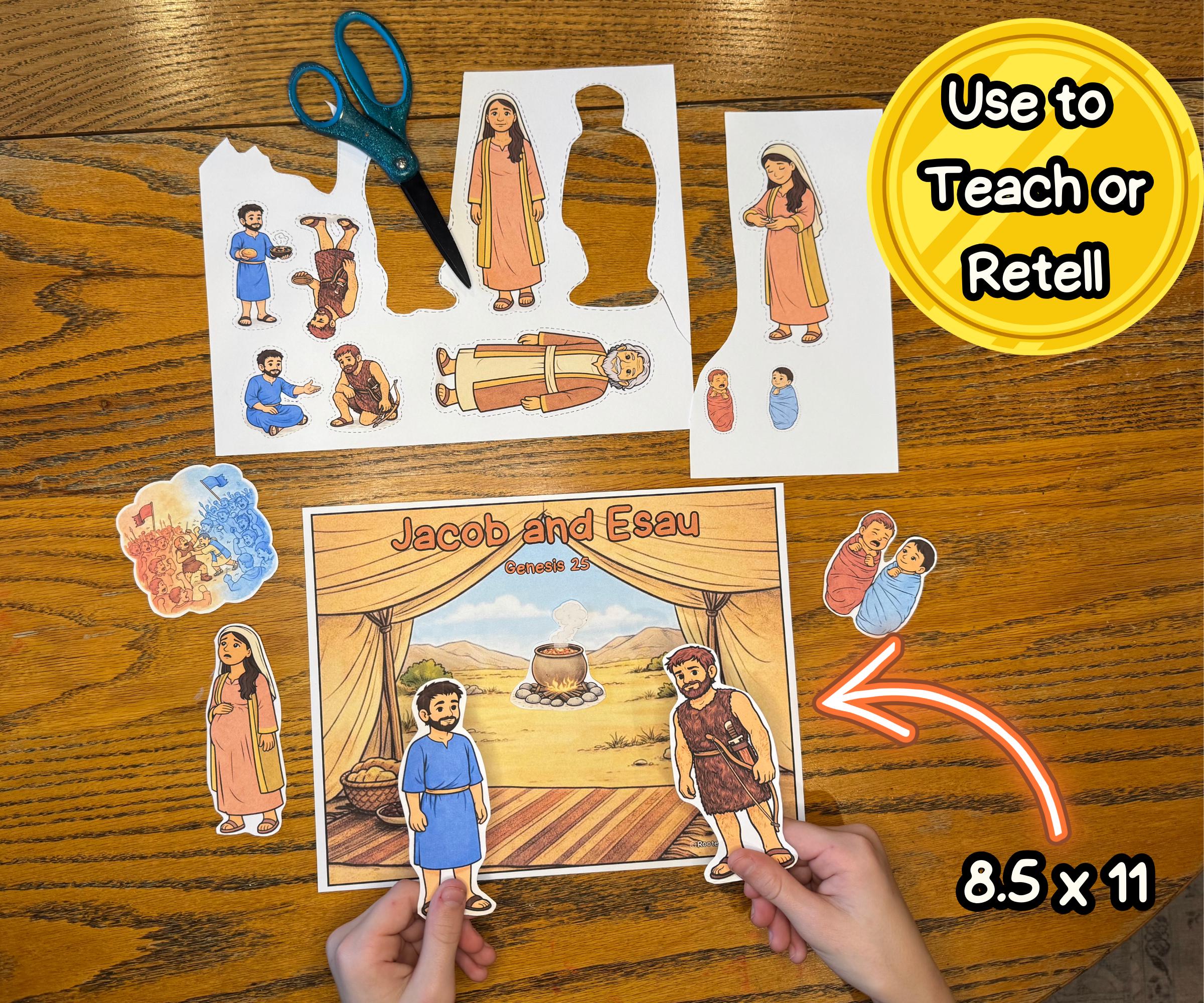 Jacob and Esau- Bible Story Visuals, Worksheets, and Crafts for Genesis ...