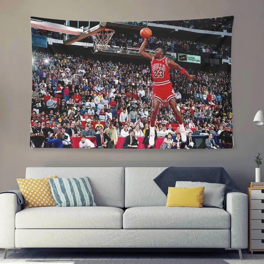 1987 Michael Jordan Slam Dunk Wall Flag – Iconic Basketball