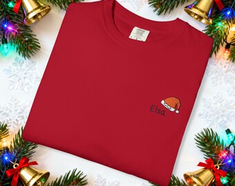 Camiseta navideña bordada, regalo para amigos, camiseta personalizada, camiseta festiva, top festivo, celebraciones navideñas