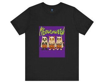 Camiseta de gato de Halloween, camiseta unisex de manga corta, Halloween