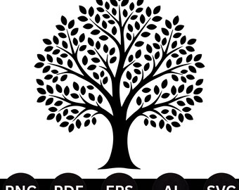 Árbol de la Vida SVG / Raíces Familiares SVG Archivo de Corte Cricut / Silueta de Naturaleza / SVG para Corte Láser / PNG Imprimible / Descarga Instantánea