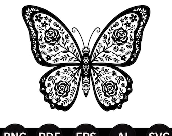 Archivo de corte SVG PNG de mariposa simple, diseño para Cricut/descarga digital