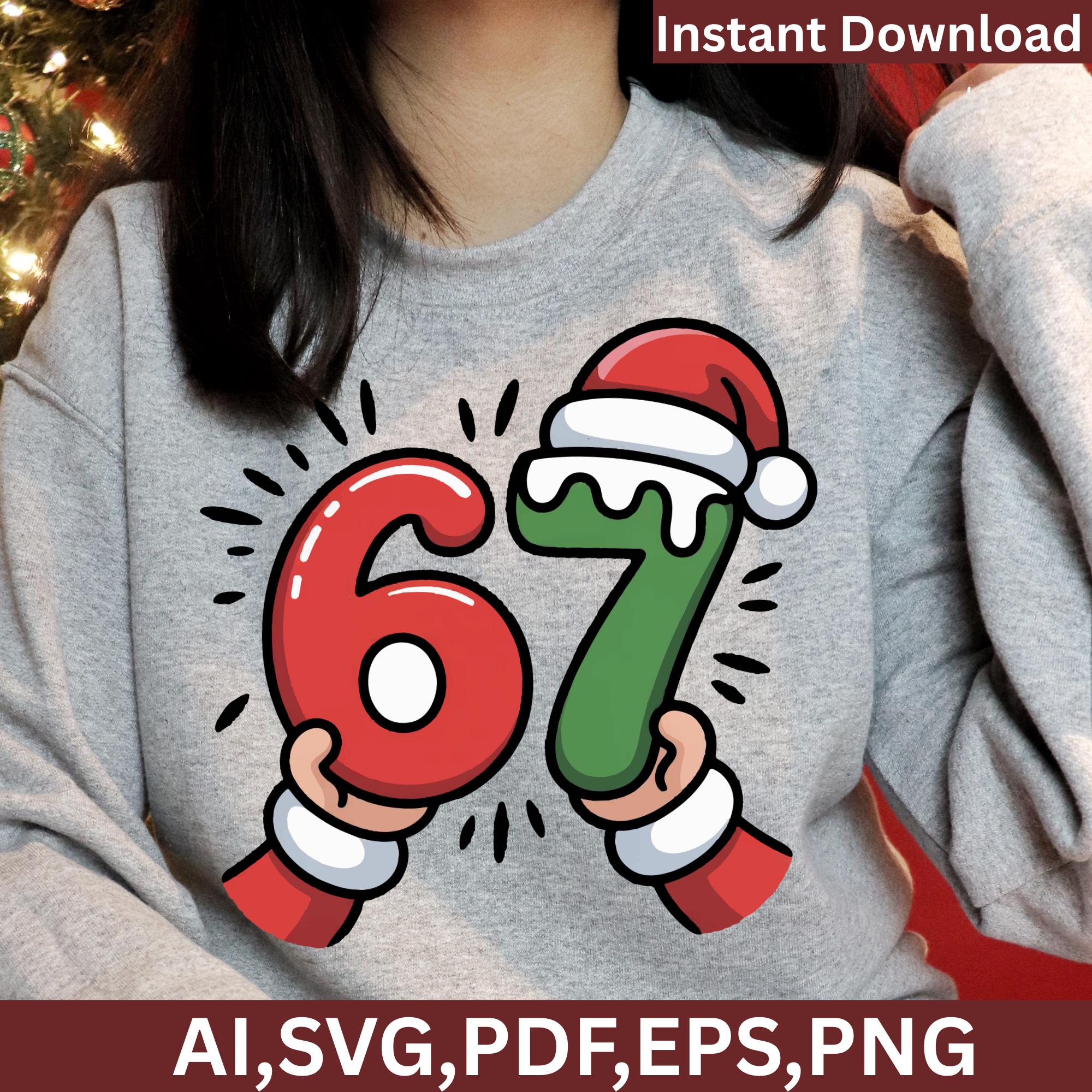 Santa 67 Santa 67 SVG Ornamet PNG Funny Six Seven Meme Viral Quote Gen Z Tiktok ...