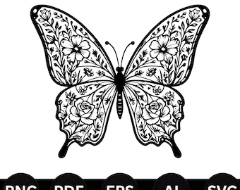 Archivo de corte SVG PNG de mariposa simple, diseño para Cricut/descarga digital
