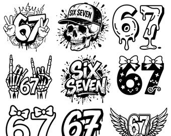 6 7 Meme Funny Hands SVG Bundle, 6 7 Meme Funny Skeleton Svg, Viral Meme Humor,67 Trend,Viral Internet Humor 67,67 Xmas,Viral 6 7 Funny Joke