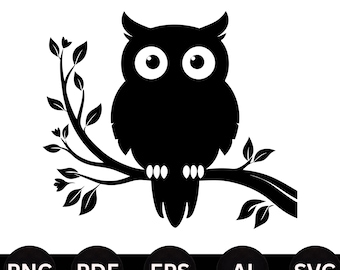 Archivo de corte SVG PNG de búho, diseño digital para Cricut/descarga digital