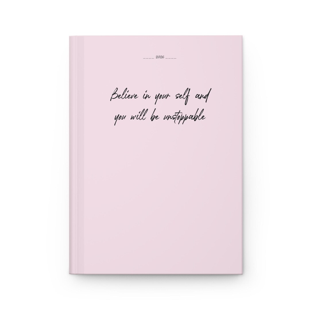 Yourself Script Believe in Yourself Script Cover Journal | Pink Hardcover Notebook - Etsy