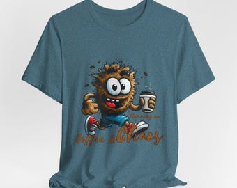 Camiseta de mascota de Coffee & Chaos, divertida camiseta gráfica