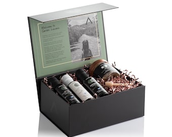 Luxury Truffle Gift Box – Black and White Truffle Olive Oils, Truffle Balsamic and Truffle Honey | Gourmet Foodie Gift by Laconic Foods