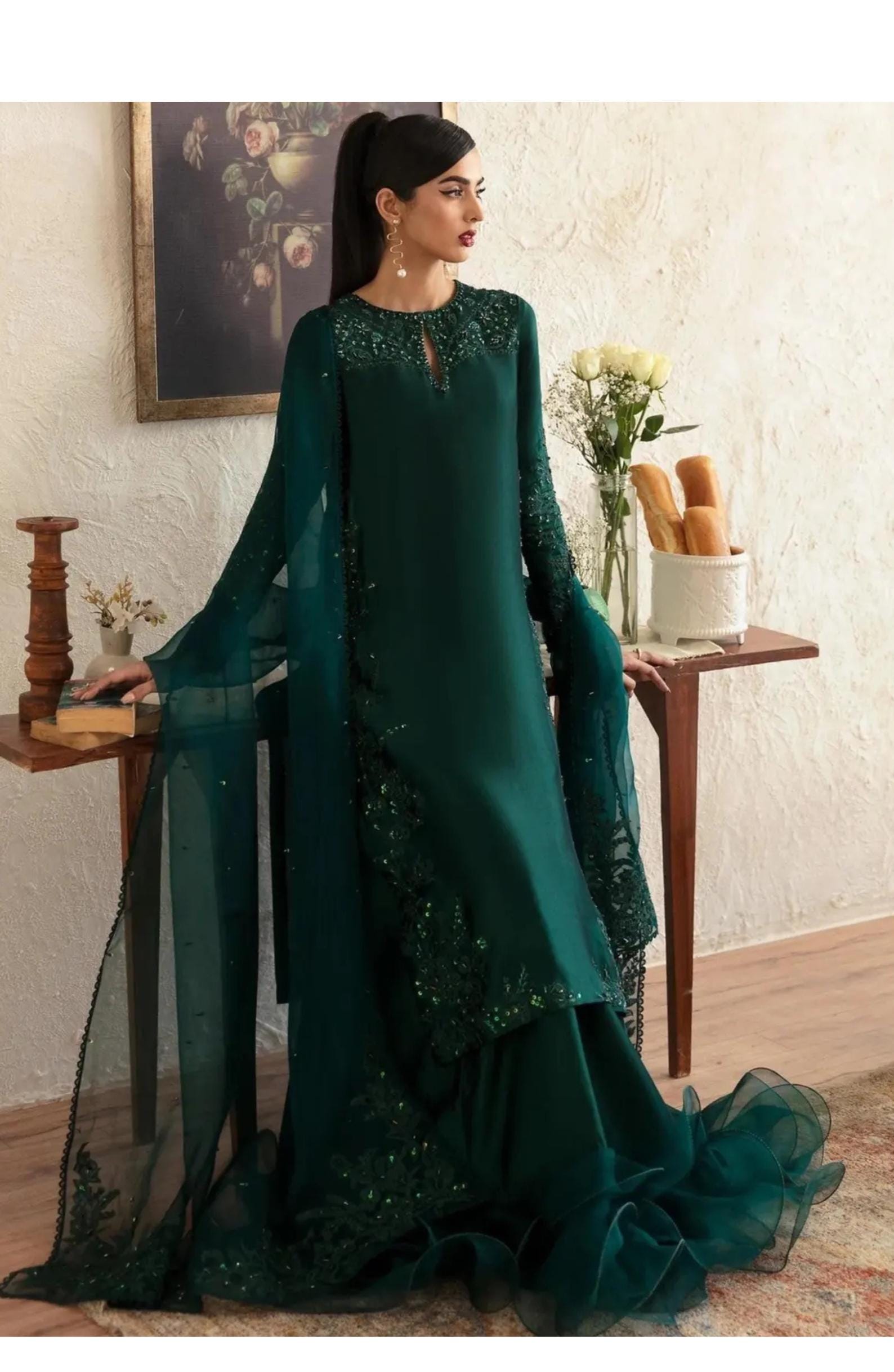 Emerald Green Dress Sharara
