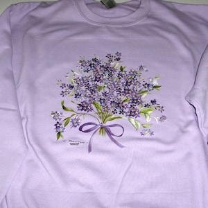 Forget - Me - Not Floral Long Sleeve Crew Neck Sweatshirt