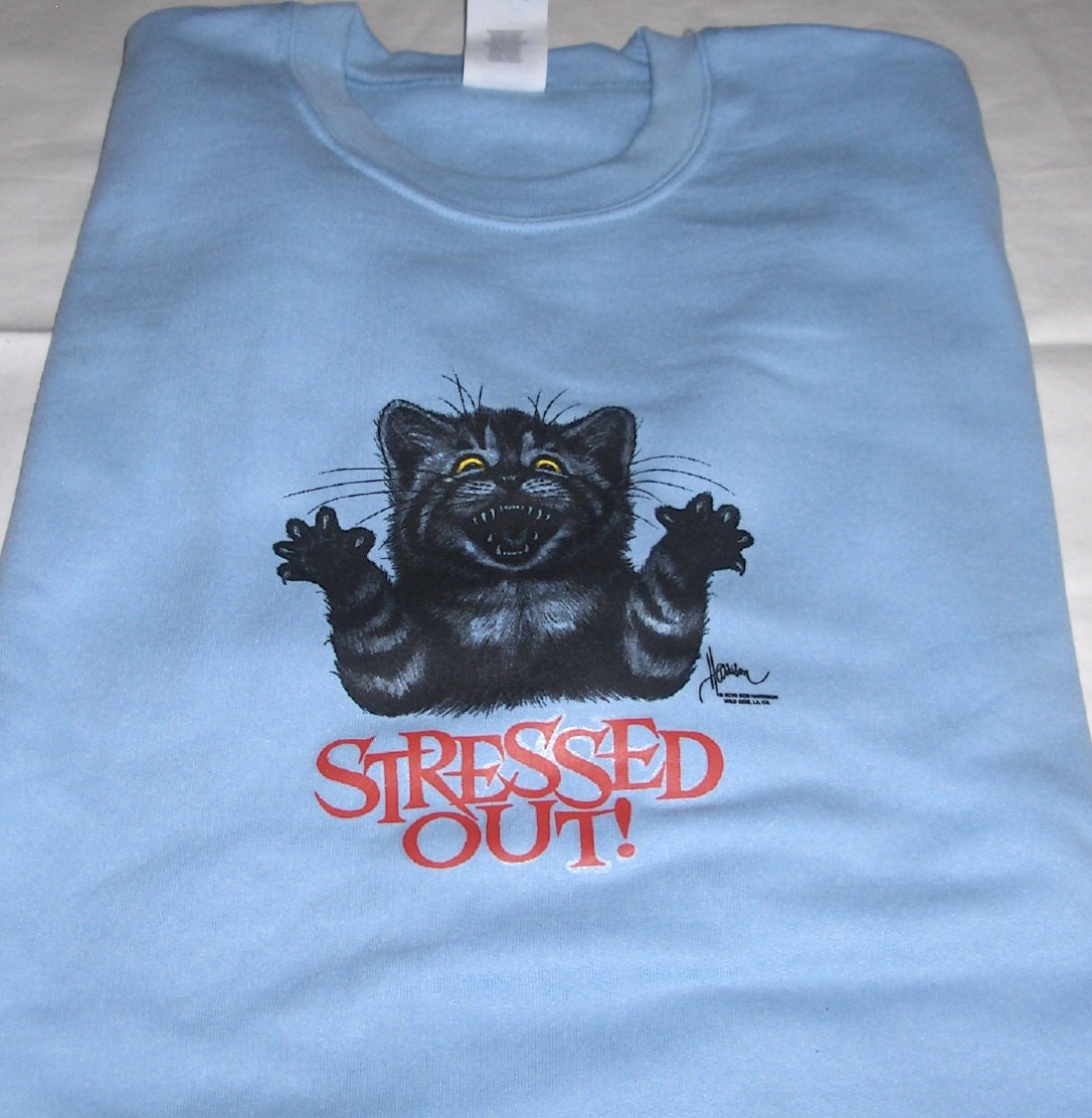 Stressed Out! Cat T-Shirt — T-Shirt Factory: Shop Printed T-Shirts,  Sweatshirts and Hoodies