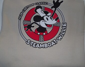 Mickey Mouse as "Steamboat Willie" Beige Long Sleeve Sweatshirt