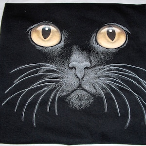 Gildan Black TEE  "Yellow Eyes" Cat