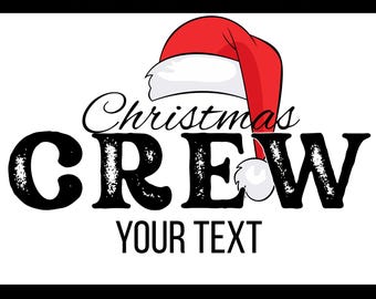 Custom Christmas Crew DTF Heat Transfer: Personalized Family Matching Ready to Press Trendy Gift