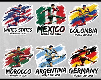 World Cup 2026 Style Soccer DTF Heat Transfer | Custom Country Fan Iron On Transfers