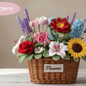 Flower Crochet Pattern Bundle | 9 Flowers  | Blossom Nine | DIY Handmade Craft Project | English|Holiday decor|Christmas ornaments