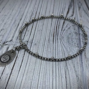 Pretty Hammered Sterling Silver Bangle