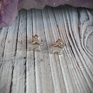 Tiny Sterling Silver Star Stud Earrings