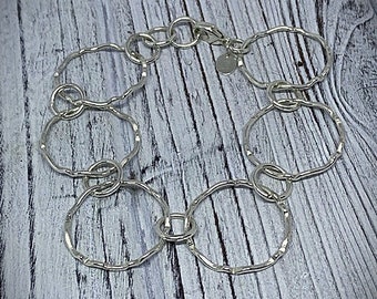 Wavy Link Sterling Silver Bracelet