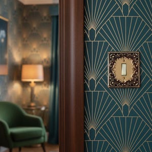 Vintage Messing Lichtschalter Abdeckung - verzierte einzelne Knebelplatte mit antikem Finish - elegante viktorianische Wandbeschläge