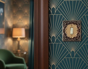 Vintage Brass Light Switch Cover – Ornate Single Toggle Plate with Antique Finish – Elegant Victorian Wall Hardware