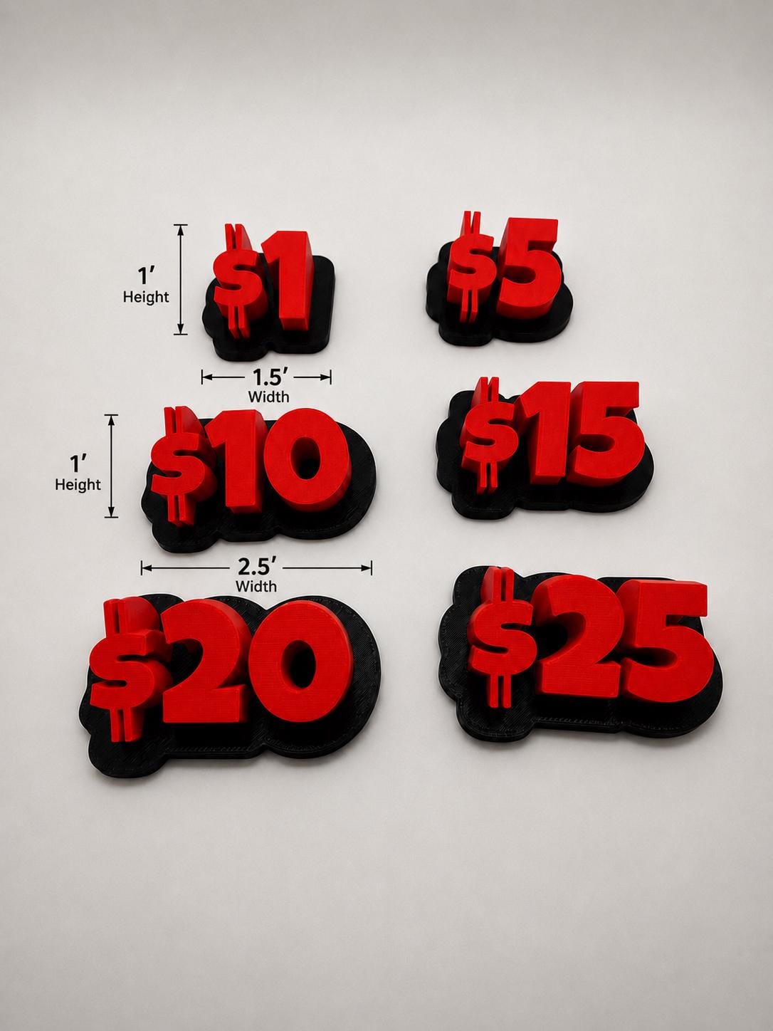Merch Cost Sign 3D Printed Vendor Price Sign: Reusable Market Display Tag - Etsy