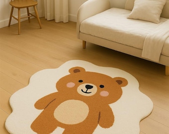 Teddy Bear Rug - Nursery, Kids Room Decor, Playroom