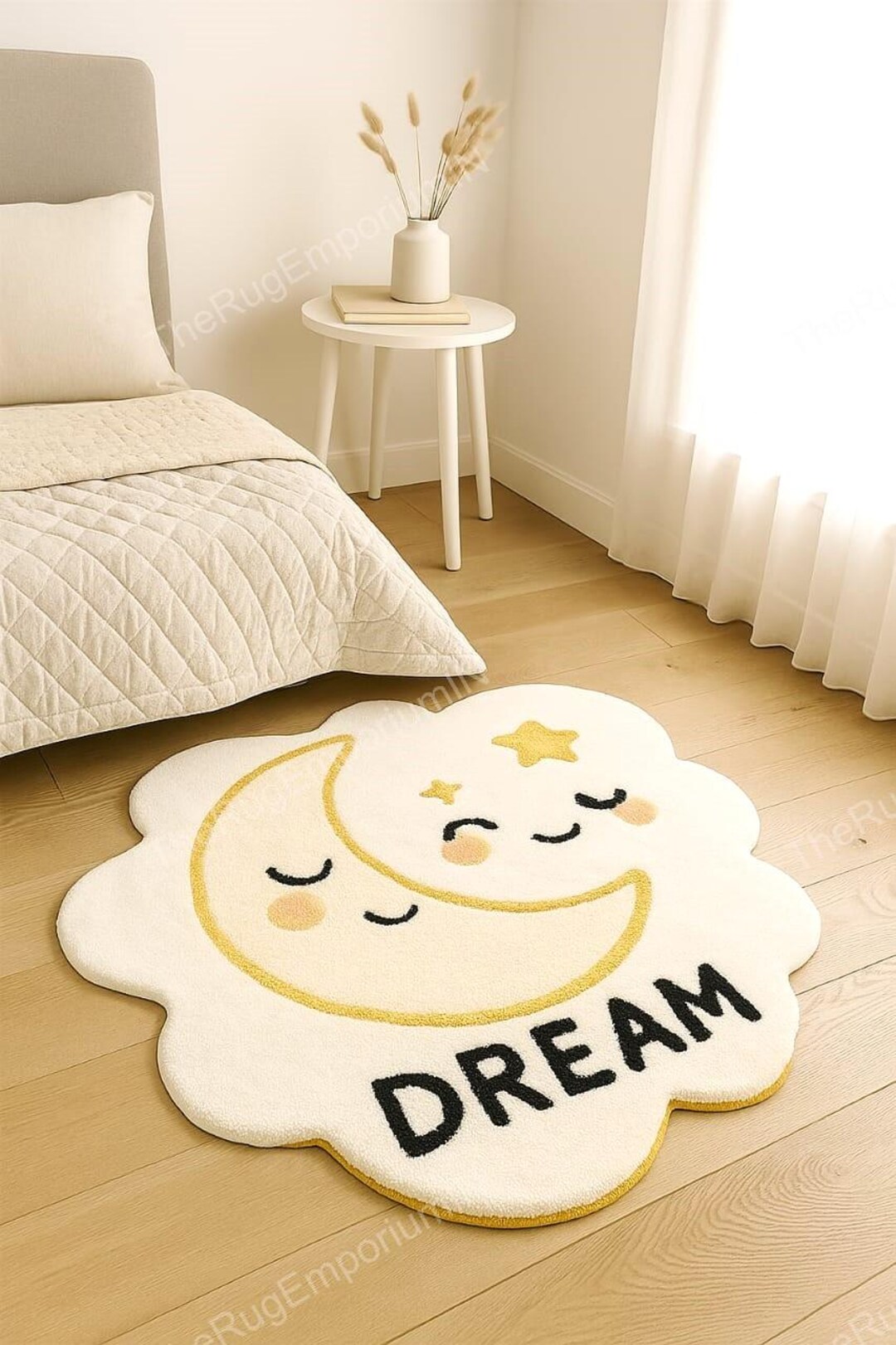 Moon Knight Rug Hand Tufted Moon and Star Rug – Cloud Nursery Decor - Etsy