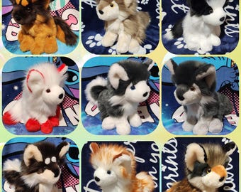 Handmade Stuffed Animal Wolf Fox Husky Dog Plush
