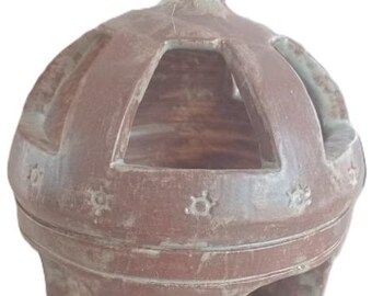 Ręcznie robiony ceramiczny podgrzewacz do świec – Ręcznie robiony świecznik – Brązowe szkliwo z ciepłym dyfuzorem – Latarnia