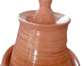 Burriera in ceramica fatta a mano – Argille miste e smalto trasparente – Burriera artigianale – Ceramica unica – Elegante servizio da tavola rustico