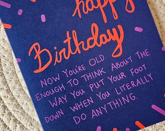 Funny Old Happy Birthday Card