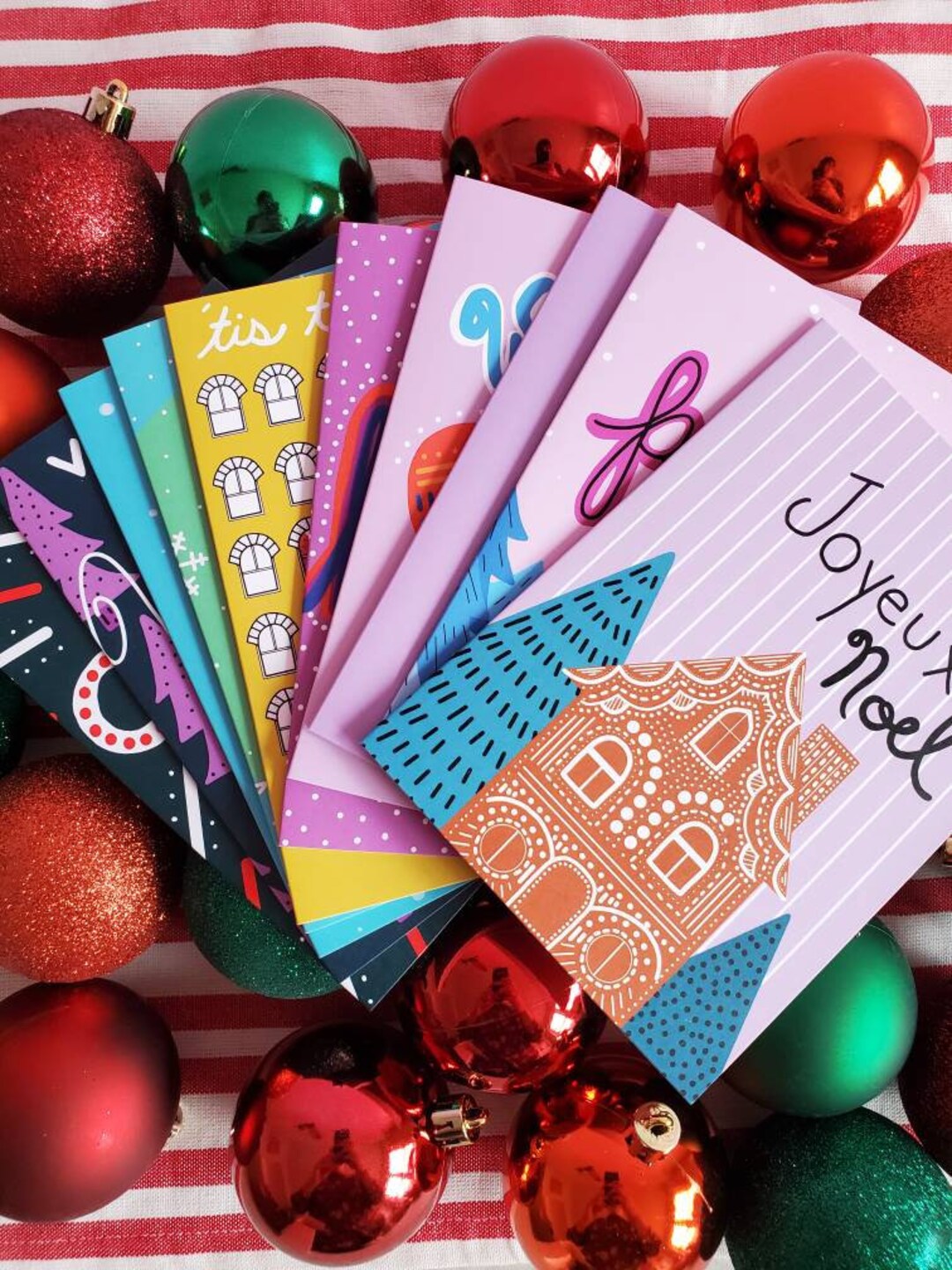 10 Pack Variety Holiday Cards Etsy