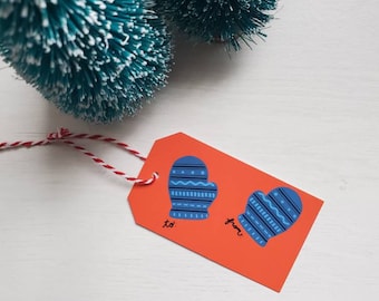 Festive Mitten Holiday Gift Tags (10)