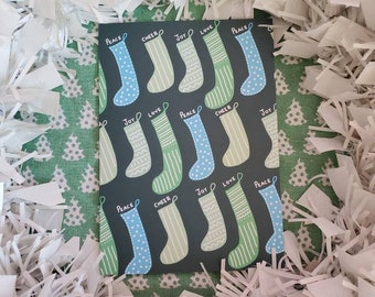 5 pack Stockings Christmas Cards